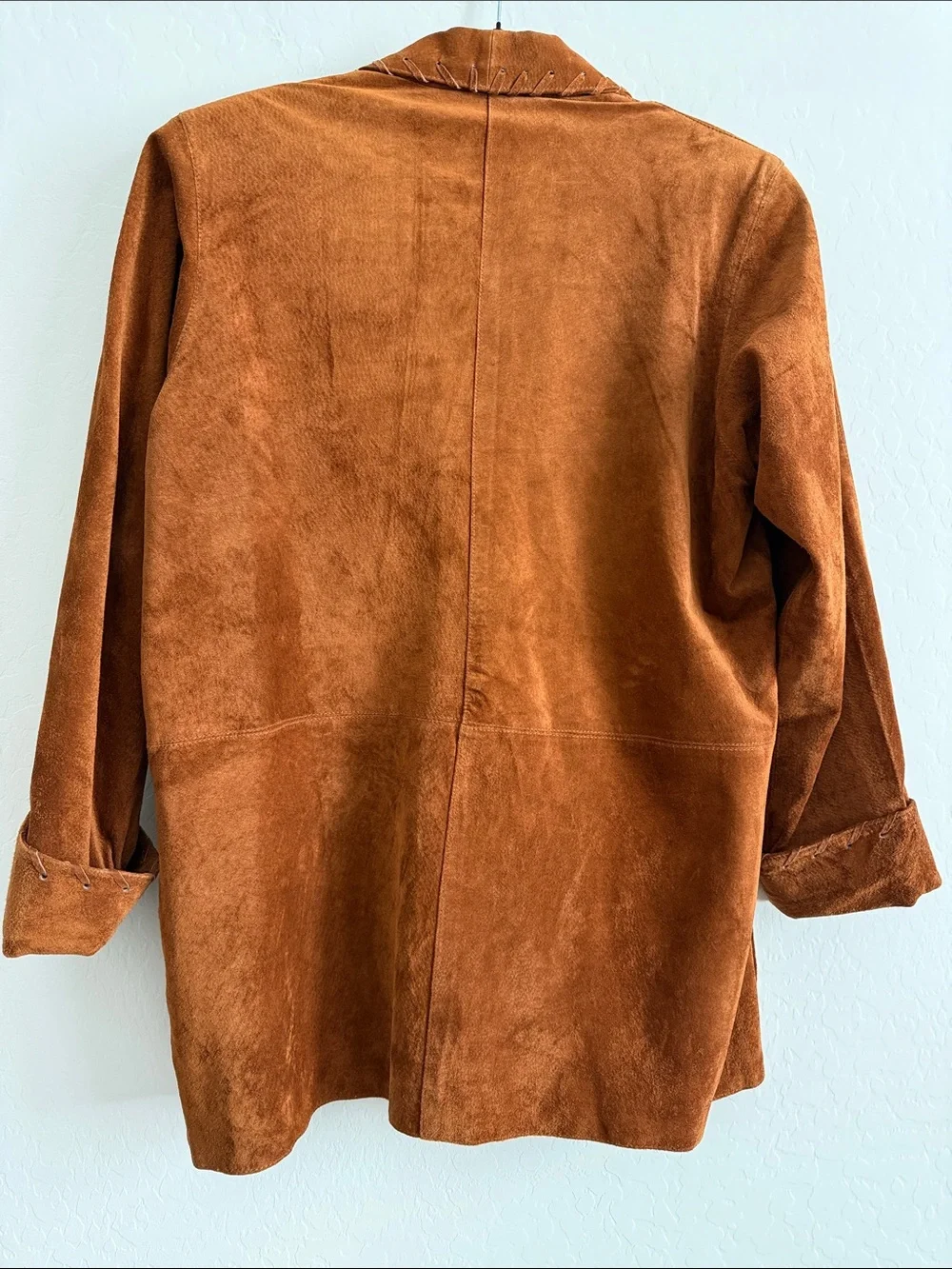 Chaus Women's Suede leather Blazer in Rust Brown Sz L
